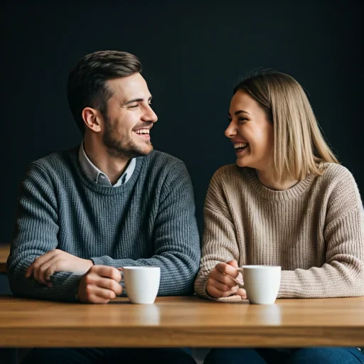 A couple enjoying an ordinary coffee together